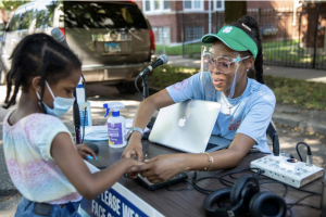 Photos from a mobile services event on July 24, 2020